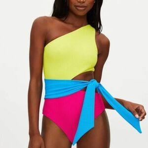 New!Beach Riot Carlie One Piece‎ Swimsuit Retro Brights colorbloking.